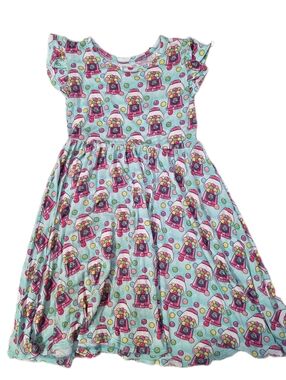 Posh Peanut Bamboo Light Blue Gumball Print Twirl Dress Summer Spring 4t